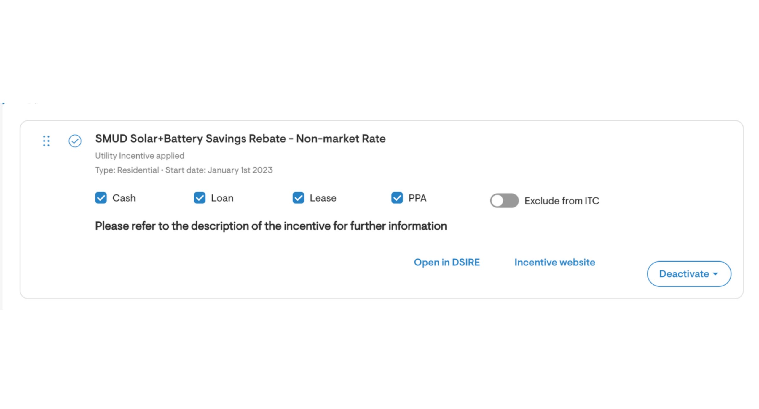 Model SMUD rebates