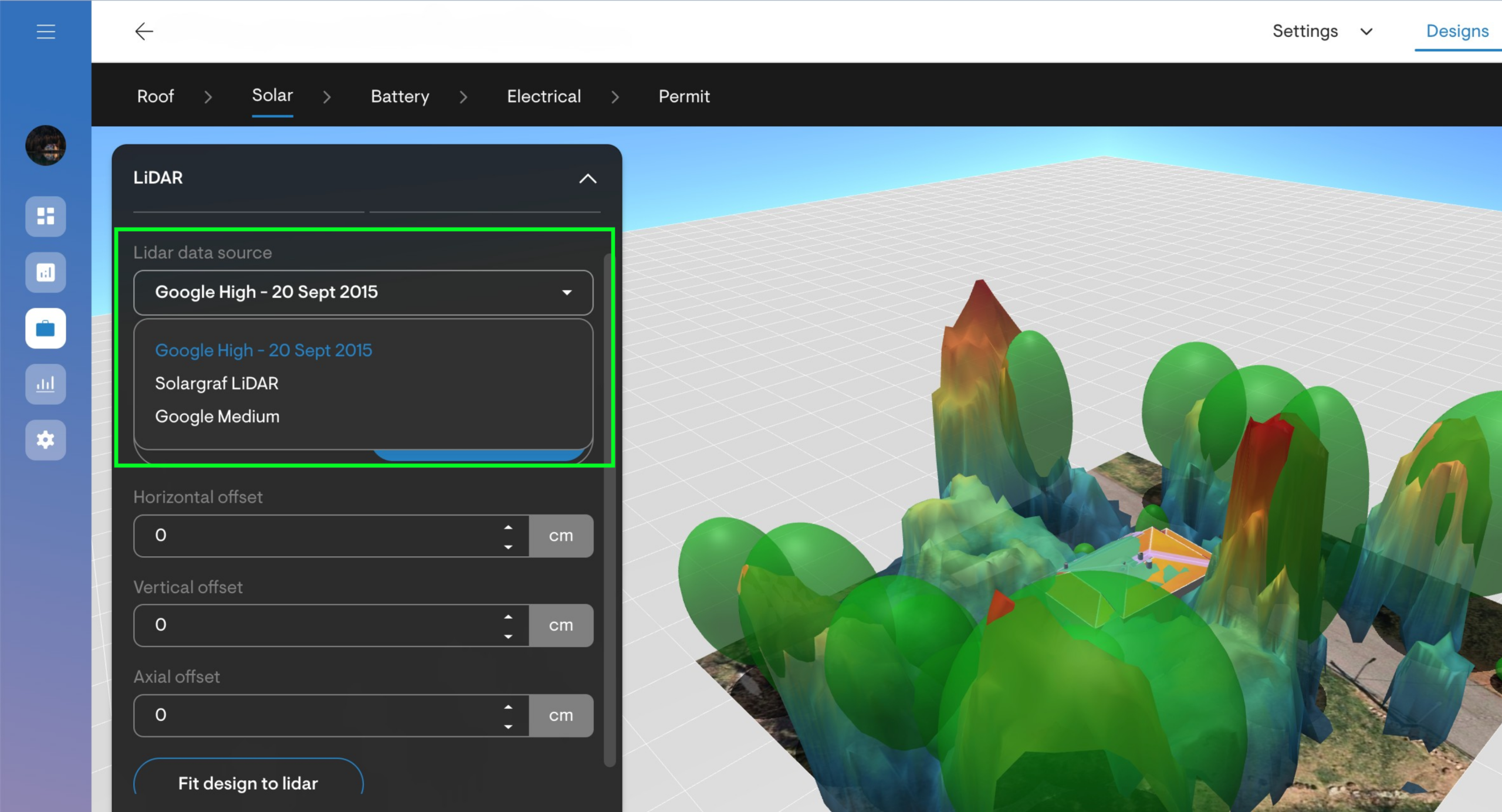 Choose preferred lidar source